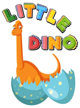 Küçük sevimli diplodocus dinozor çizgi film karakteri çizimi