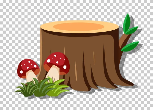 Tree Stump Isolated Grid Background Illustration – Stock-vektor