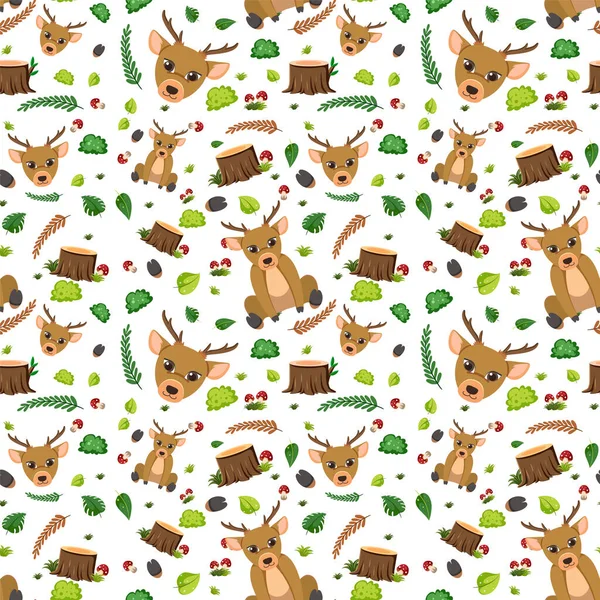 Geyik sevimli hayvan kusursuz desen çizimi