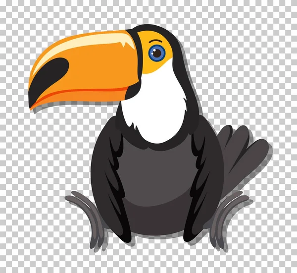Cute Toucan Bird Flat Cartoon Style Illustration — Stock vektor