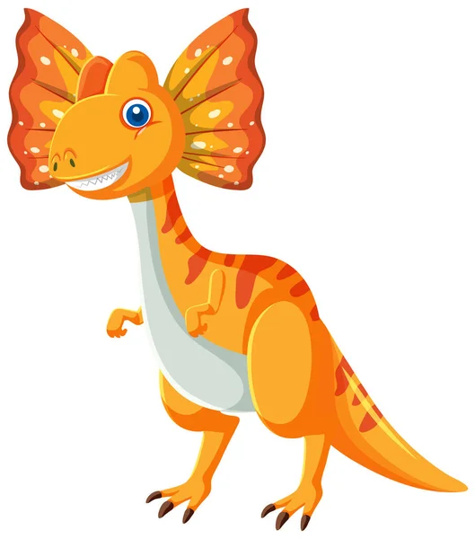 Cute Dilophosaurus Dinozaur Kreskówki Ilustracja — Wektor stockowy