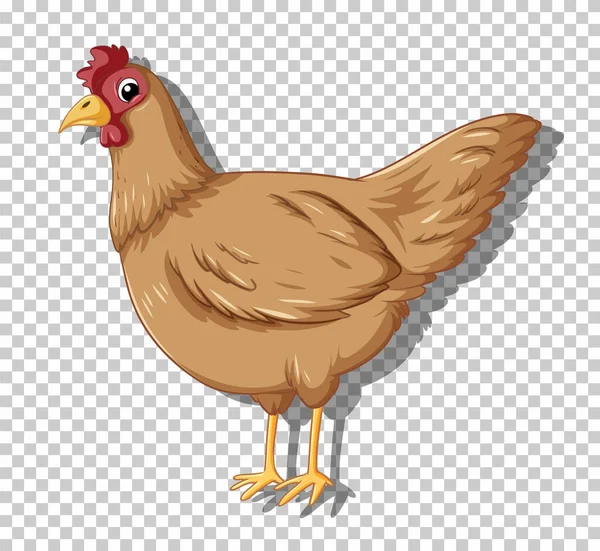 Söt Kyckling Platt Tecknad Stil Illustration — Stock vektor