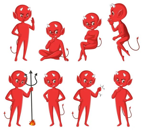 Diablo Personaje Dibujos Animados Sobre Fondo Blanco Ilustración — Vector de stock