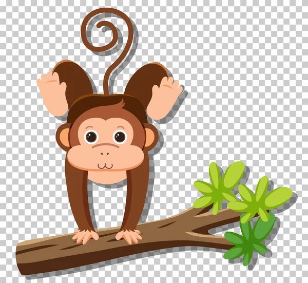 扁平卡通画中的可爱猴子 — 图库矢量图片