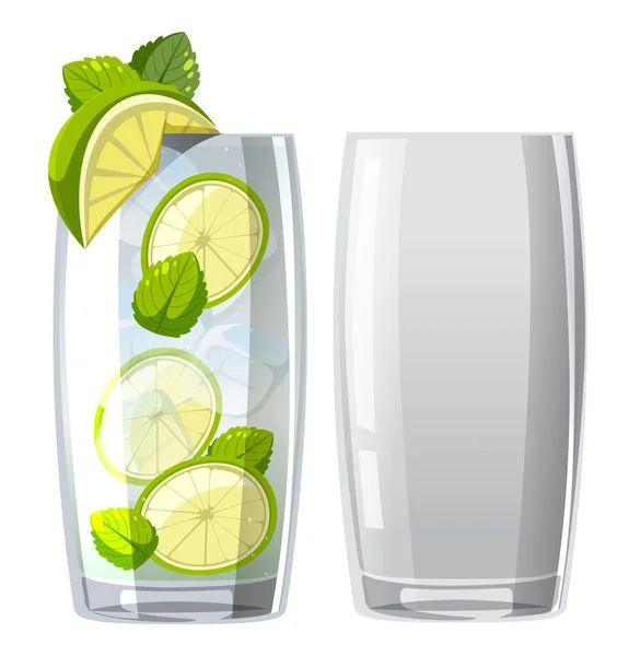 Mojito Cocktail Glas — Stockvektor