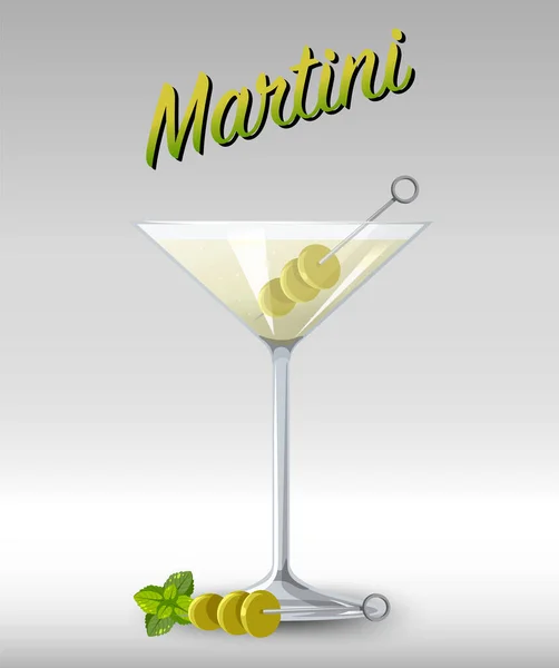 Martini Koktél Üveg Illusztrációban — Stock Vector