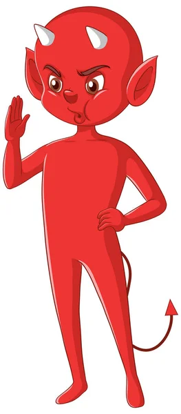 白い背景のイラストの悪魔漫画のキャラクター — ストックベクタ
