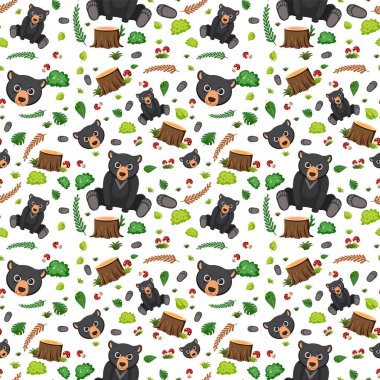 Sevimli, pürüzsüz, sevimli hayvan deseni çizimi