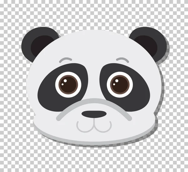 Leuke Panda Hoofd Platte Cartoon Stijl Illustratie — Stockvector