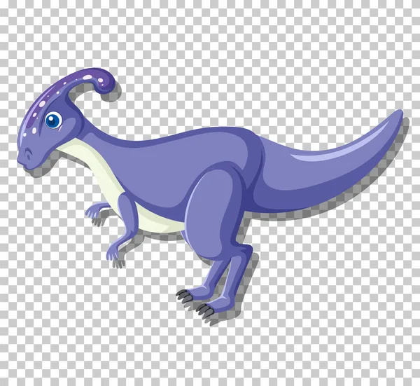 Lindo Dinosaurio Parasaurolophus Ilustración Aislada — Vector de stock