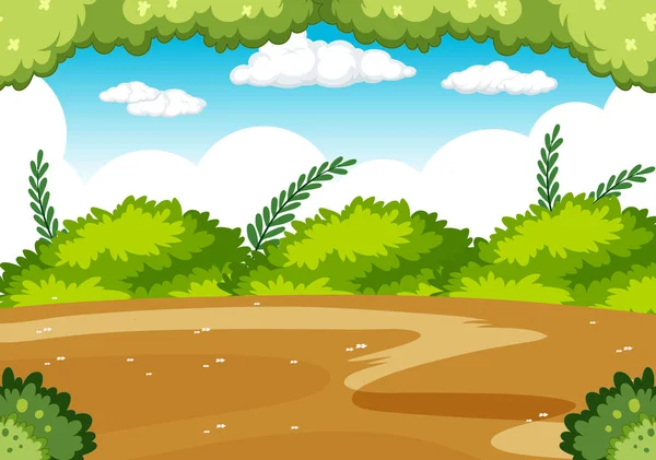 Bosque Naturaleza Fondo Plantilla Ilustración — Vector de stock