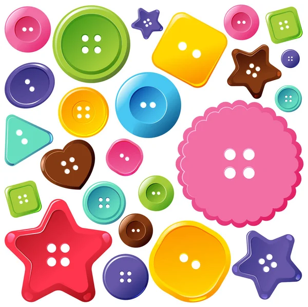 Colourful Buttons Seamless Pattern Illustration — Stock Vector