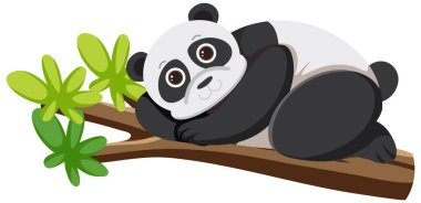 Çizgi film stili resimde şirin panda.