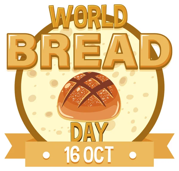 Světový Den Chlebů Října Obrázek Designu Loga — Stockový vektor