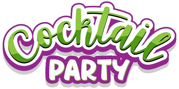 Textová Ilustrace Nápisu Koktejl Party — Stockový vektor