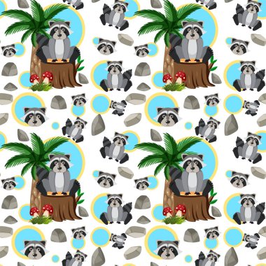 Sevimli hayvanlar kusursuz desenli çizimler.