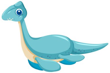 Şirin plesiosaurus dinozor çizgi film çizimi
