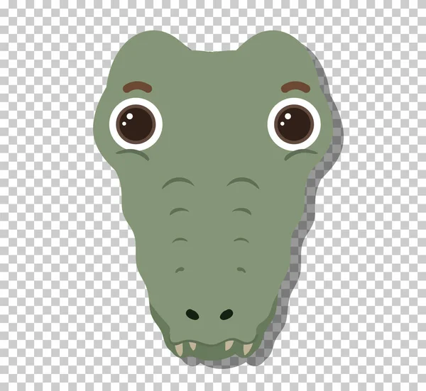 Cute Crocodile Head Flat Cartoon Style Illustration — Stock Vector