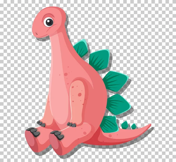 Lindo Dinosaurio Estegosaurio Ilustración Aislada — Vector de stock