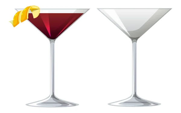 Cocktail Martinez Dans Illustration Verre — Image vectorielle