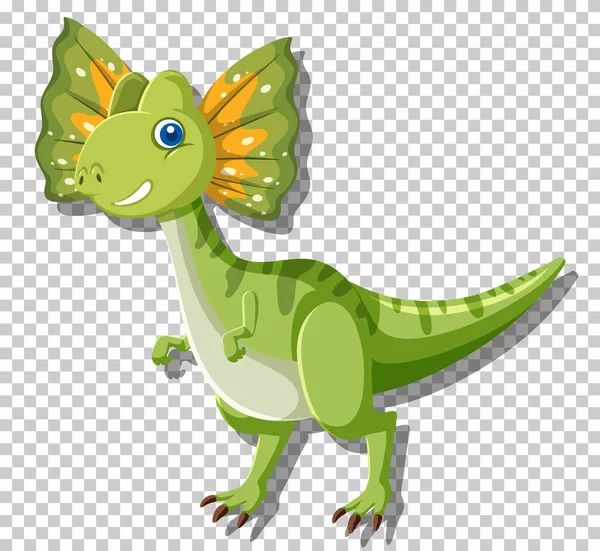 Illustration Isolée Mignon Dinosaure Dilophosaurus — Image vectorielle