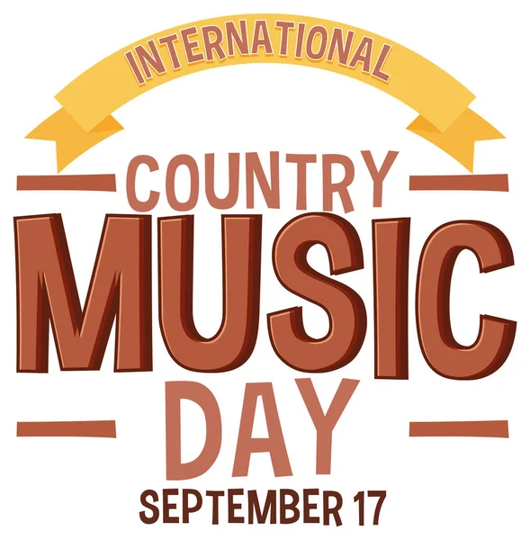 International Country Music Day Banner Illustration — Stock Vector