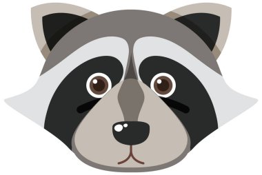 Düz stil resimde rakun kafası