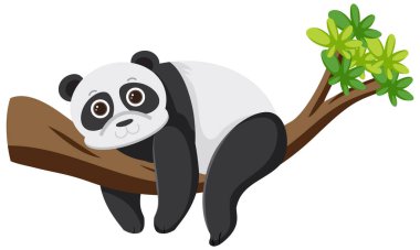 Çizgi film stili resimde şirin panda.