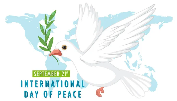 Giornata Internazionale Della Pace Banner Design Illustrazione — Vettoriale Stock