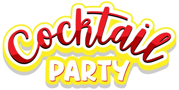 Cocktail Parti Banner Text Illustration — Stock vektor