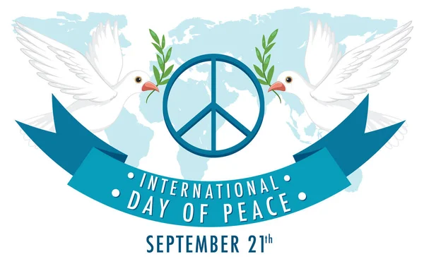 Διεθνής Ημέρα Ειρήνης Banner Σχεδιασμός Εικονογράφηση — Διανυσματικό Αρχείο