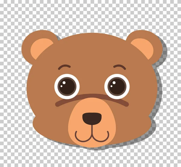 Roztomilý Medvěd Hlava Plochém Kresleném Stylu Ilustrace — Stockový vektor