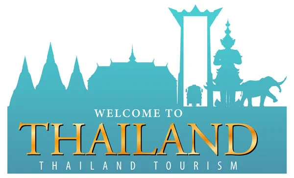 Thaïlande Attraction Monuments Illustration Fond — Image vectorielle