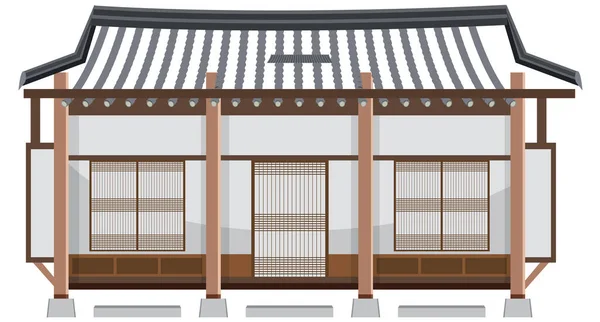 白い背景の韓国の古代の家のイラスト — ストックベクタ