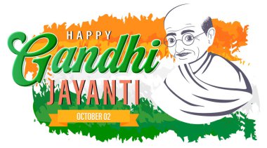 Mahatma Gandhi Günü 2 Ekim Bayrak Tasarım İllüstrasyonu