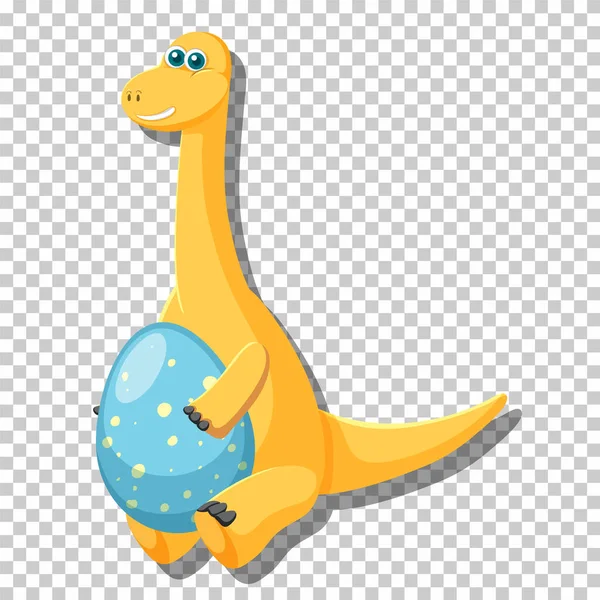 Mignon Dinosaure Brachiosaure Illustration Isolée — Image vectorielle
