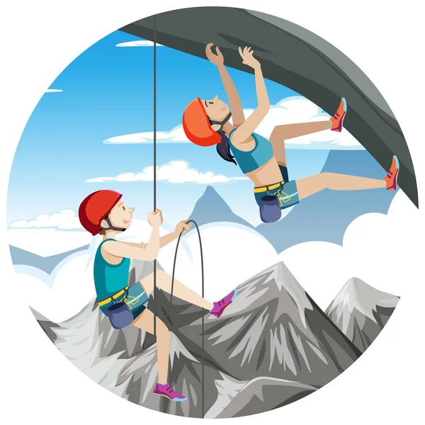 Rock climbing badge isolated illustration