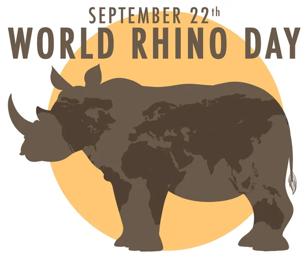 World Rhino Day September Banner Illustration — Stock Vector