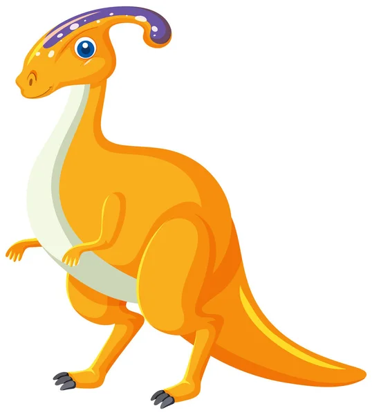Niedliche Parasaurolophus Dinosaurier Cartoon Illustration — Stockvektor