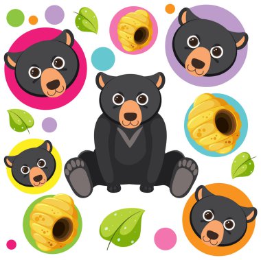 Siyah ayı desensiz desen çizimi