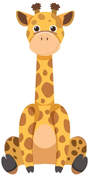 Girafa Bonito Estilo Plano Ilustração —  Vetores de Stock