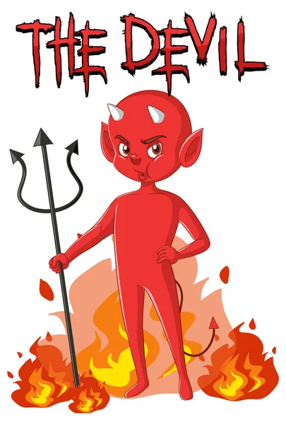 Diablo Personaje Dibujos Animados Sobre Fondo Blanco Ilustración — Vector de stock