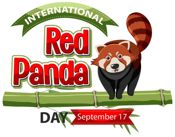 Міжнародний День Червоної Панди Вересня — стоковий вектор