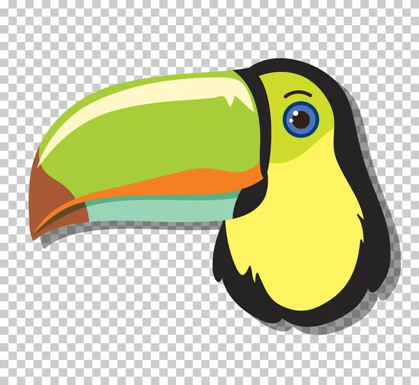 Cute Toucan Head Flat Cartoon Style Illustration — Stock Vector