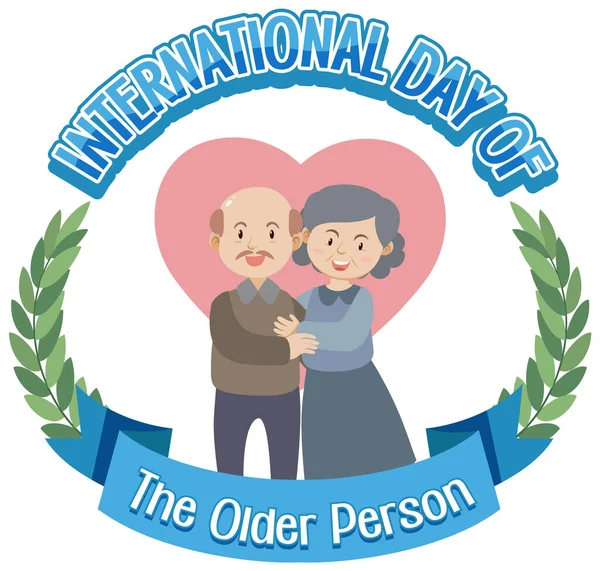 Internationale Dag Voor Oudere Persoon Sjabloon Illustratie — Stockvector
