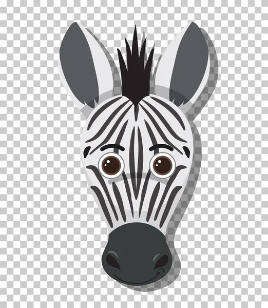 Cute Zebra Head Flat Cartoon Style Illustration — Image vectorielle