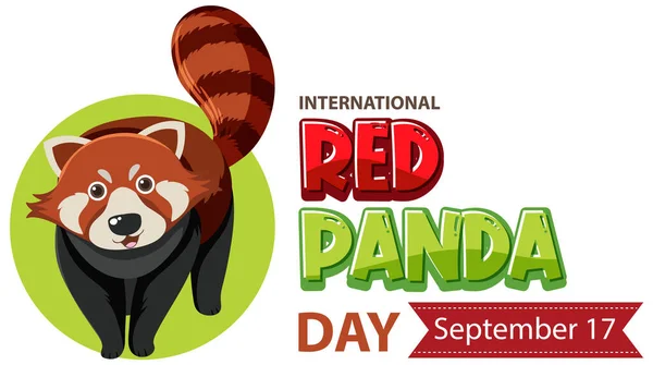 Міжнародний День Червоної Панди Вересня — стоковий вектор