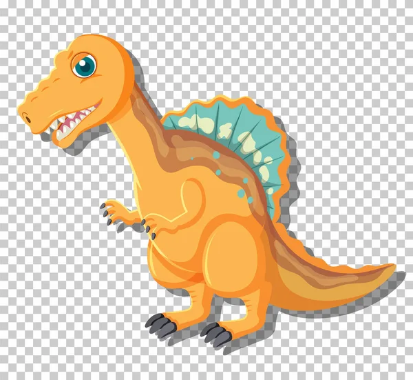 Lindo Dinosaurio Spinosaurus Ilustración Aislada — Vector de stock