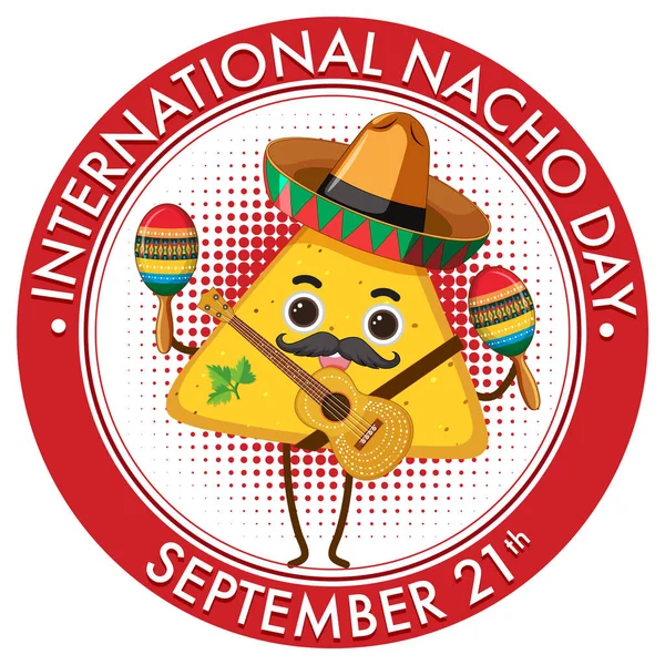 International Nacho Day Poster Design Illustration — Stock vektor