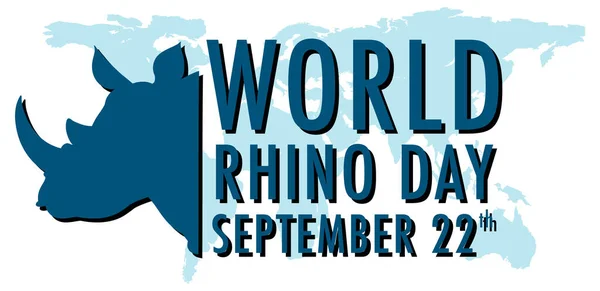 World Rhino Day September Illustration — Stock Vector